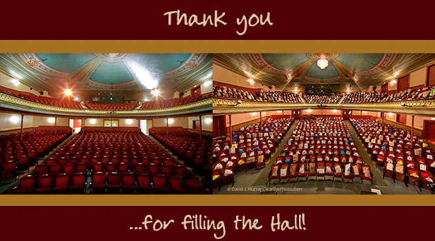 Thank you for Filling the Hall!